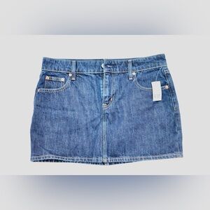 GAP Blue Denim Mini Skirt with Front Pockets